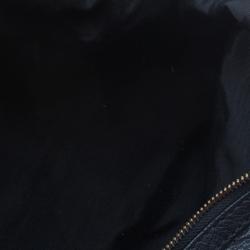 Pre Owned Carolina Herrera Black Monogram Leather Tote Bag