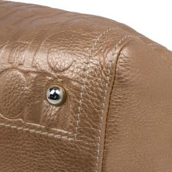 Pre Owned Carolina Herrera Metallic Leather Medium Andy Boston Bag