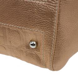 Pre Owned Carolina Herrera Metallic Leather Medium Andy Boston Bag