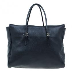 Pre Owned Carolina Herrera Black Leather Tempo Collection Adagio Bag