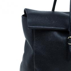 Pre Owned Carolina Herrera Black Leather Tempo Collection Adagio Bag