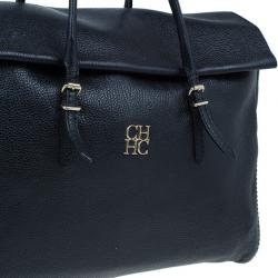 Pre Owned Carolina Herrera Black Leather Tempo Collection Adagio Bag