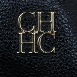 Pre Owned Carolina Herrera Black Leather Tempo Collection Adagio Bag