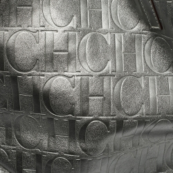 Pre Owned Carolina Herrera Metallic Silver Monogram Leather Matryoshka Tote