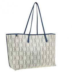 Pre Owned Carolina Herrera Monogram Coated Canvas Shopper Tote