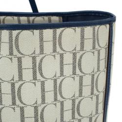 Pre Owned Carolina Herrera Monogram Coated Canvas Shopper Tote