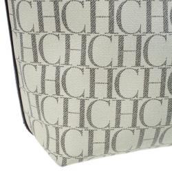 Pre Owned Carolina Herrera Monogram Coated Canvas Shopper Tote