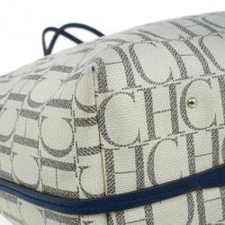 Pre Owned Carolina Herrera Monogram Coated Canvas Shopper Tote