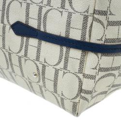 Pre Owned Carolina Herrera Monogram Coated Canvas Shopper Tote