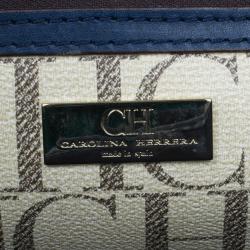 Pre Owned Carolina Herrera Monogram Coated Canvas Shopper Tote