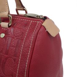 Pre Owned Carolina Herrera Red Leather Andy Boston Bag