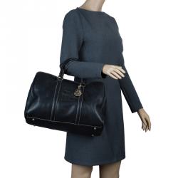 Pre Owned Carolina Herrera Black Leather Matteo Satchel