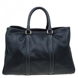 Pre Owned Carolina Herrera Black Leather Matteo Satchel