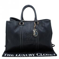 Pre Owned Carolina Herrera Black Leather Matteo Satchel