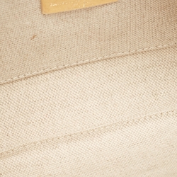 Pre Owned Carolina Herrera Brown Signature Embossed Leather Zip Crossbody Bag