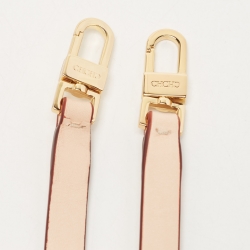 Pre Owned Carolina Herrera Brown Signature Embossed Leather Zip Crossbody Bag