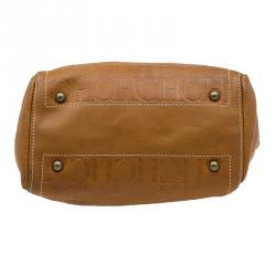 Pre Owned Carolina Herrera Brown Monogram Leather Andy Tote