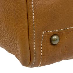 Pre Owned Carolina Herrera Brown Monogram Leather Andy Tote