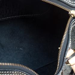 Pre Owned حقيبة كارولينا هيريرا اندي بوسطن جلد مونوغرامي سوداء