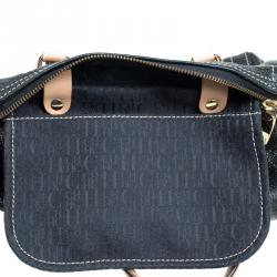 Pre Owned حقيبة كارولينا هيريرا اندي بوسطن جلد مونوغرامي سوداء