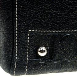 Pre Owned حقيبة كارولينا هيريرا اندي بوسطن جلد مونوغرامي سوداء