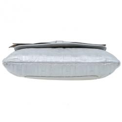 Pre Owned Carolina Herrera Silver Metallic Leather Audrey Bag