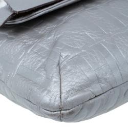 Pre Owned Carolina Herrera Silver Metallic Leather Audrey Bag