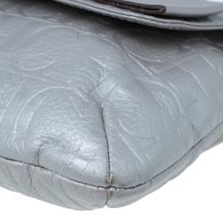 Pre Owned Carolina Herrera Silver Metallic Leather Audrey Bag