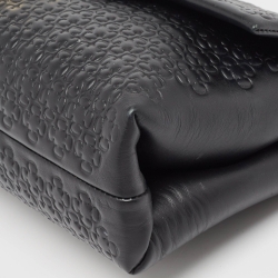 Pre Owned Carolina Herrera Black Embossed Leather Medium Camelot Bag 