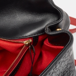 Pre Owned Carolina Herrera Black Embossed Leather Medium Camelot Bag 