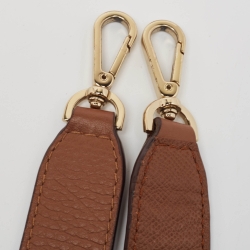 Carolina Herrera Brown Monogram Embossed Leather Push Lock Top Handle Bag