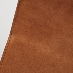 Carolina Herrera Brown Monogram Embossed Leather Push Lock Top Handle Bag