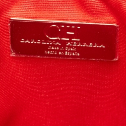 Pre Owned Carolina Herrera Brown/Beige Monogram Canvas Continental Zip Pouch with Scarf