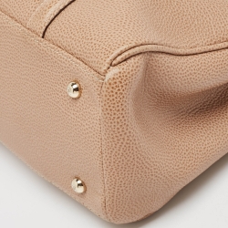 Carolina Herrera Beige Leather Double Zip Matteo Tote