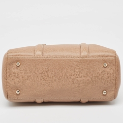 Carolina Herrera Beige Leather Double Zip Matteo Tote