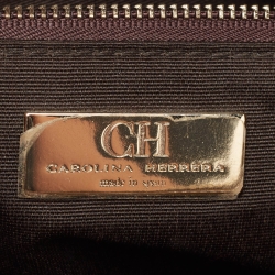 Carolina Herrera Beige Leather Double Zip Matteo Tote
