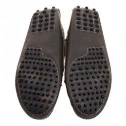 Pre Owned Carolina Herrera Brown Leather Bow Loafers Size 39