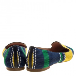 Pre Owned Carolina Herrera Multicolor Woven Tweed Ballet Flats Size 39