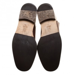 Pre Owned حذاء بوت كارولينا هيريرا كانفاس وجلد بيج/بني مقاس 38