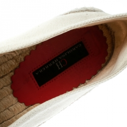 Carolina Herrera Monochrome Canvas Espadrilles Size 37