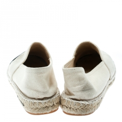 Carolina Herrera Monochrome Canvas Espadrilles Size 37