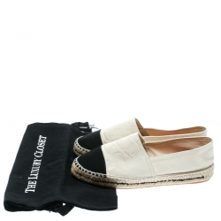 Carolina Herrera Monochrome Canvas Espadrilles Size 37