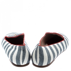 Pre Owned حذاء باليرينا فلات كارولينا هيريرا تويد مغزول متعدد الألوان مقاس 39