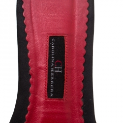 Pre Owned Carolina Herrera Grey/Black Crystal Embellished Mar de Slides Size 39