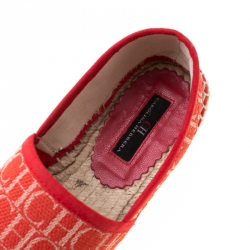 Carolina Herrera Red Monogram Canvas Espadrilles Size 35