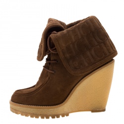 مملوكة مسبقًا بوت للكاحل كارولينا هيريرا سويدي بني كعب روكي مقاس 37