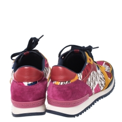 Pre Owned Carolina Herrera Multicolor Suede, Leather And Fabric Low Top Sneakers Size 38