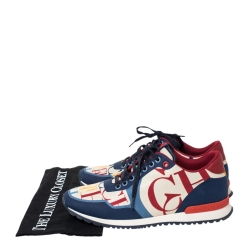 Pre Owned Carolina Herrera Multicolor CH Logo Canvas And Rubber Low Top Sneakers Size 40