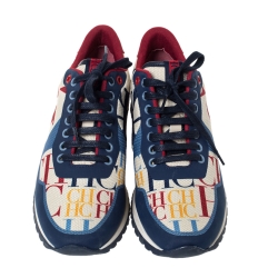 Pre Owned Carolina Herrera Multicolor CH Logo Canvas And Rubber Low Top Sneakers Size 40