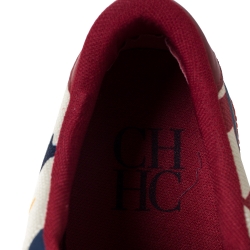Pre Owned Carolina Herrera Multicolor CH Logo Canvas And Rubber Low Top Sneakers Size 40